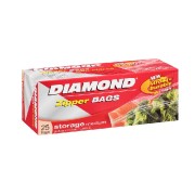 鑽石牌密實袋中碼25個裝<br>DIAMOND QUART ZIPPER BAGS 25'S